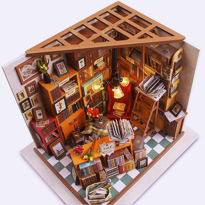 Fsolis DIY Dollhouse Miniature Kit with Furniture, 3D Wooden Miniature  House Kit with Dust Cover, Miniature Dolls House kit Tiny House Miniature