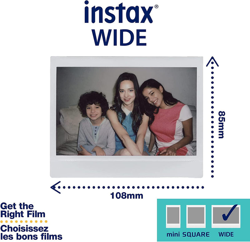 Fujifilm Instax Wide Film Twin Pack (White) (New Packaging) 