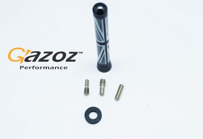 GAZOZ PERFORMANCE UK Flag Antenna Union Jack Black for Mini Cooper R50