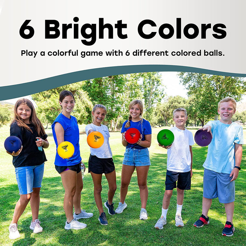 GSM Brands Dodgeballs - Foam, Soft Skin, Low Bounce, 5.9 - Set of 6 Dodge Balls for Kids and Adults