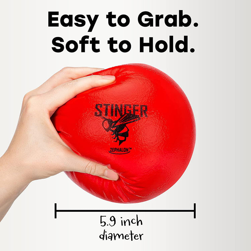 GSM Brands Dodgeballs - Foam, Soft Skin, Low Bounce, 5.9 - Set of 6 Dodge Balls for Kids and Adults