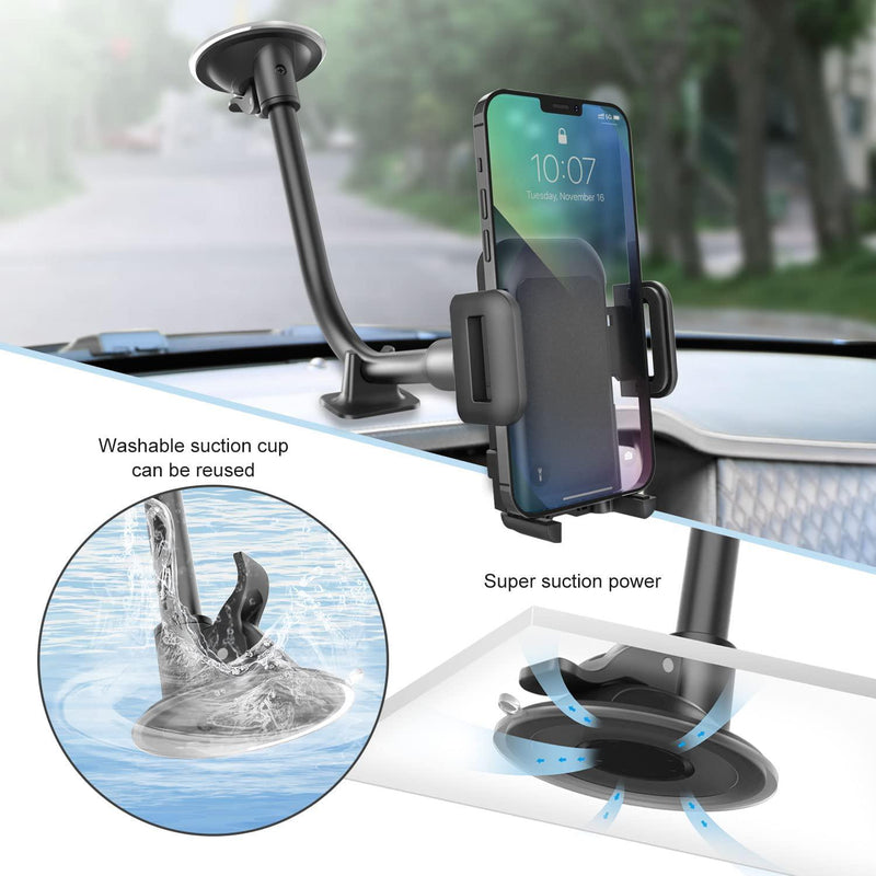 GVTECH Car Phone Holder, Universal Windscreen Car Mount Grip Flexible