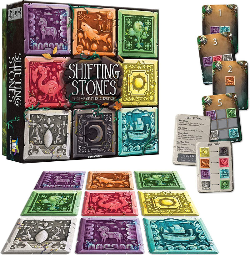 Gamewright Shifting Stones A Visual, Decision-Making Family Strategy Game of Tiles, Cards, and Tactics for Ages 8 and up