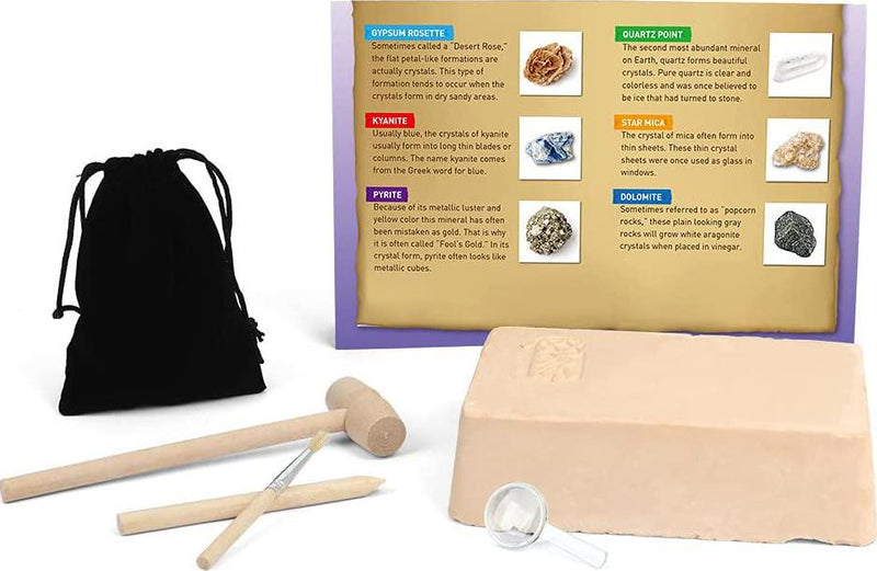 Gemstone Dig Kit for Kids-Dig Up 5 Real Gems, Kids Geographic Science Kit Gemstones and Crystals Dig Kit,Educational Toys, Great Gift for Girls and Boys, Science Kits for Kids Age 8-12