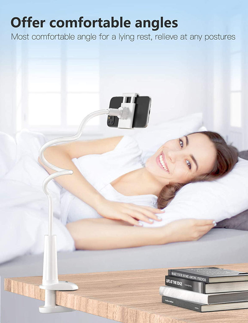 Gooseneck Phone Holder Stand for Bed: Tryone Flexible Arm Adjustable C