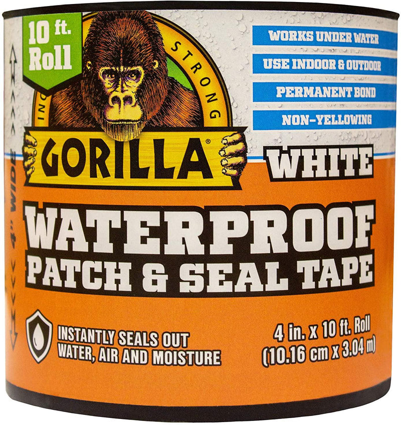Gorilla 105489 Combo Waterproof Patch and Seal Tape, Black and White, 2 Pack