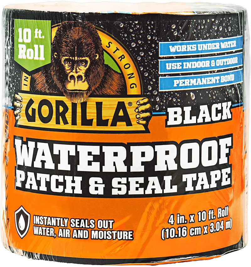 Gorilla 105489 Combo Waterproof Patch and Seal Tape, Black and White, 2 Pack