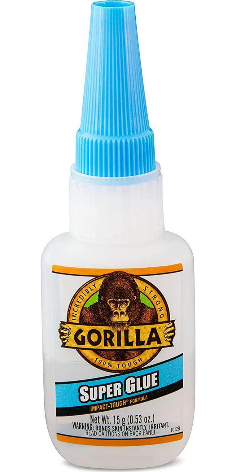 Gorilla Glue Super Glue Liquid, Fast-Setting, Versatile Cyanoacrylate Glue, Anti-Clog Cap, Flow Control Formula, Clear, 15g/0.53oz, (Pack of 1), GG41004