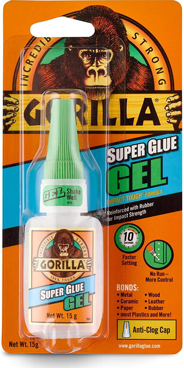 Gorilla Super Glue Gel, 15 Gram, Clear, (Pack of 1)