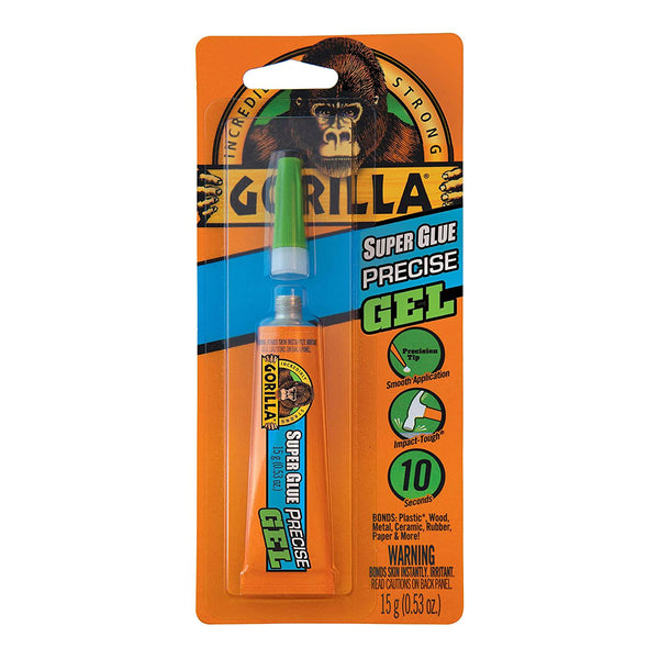 Gorilla Super Glue Precise Gel, 15g, Clear, (Pack of 1)