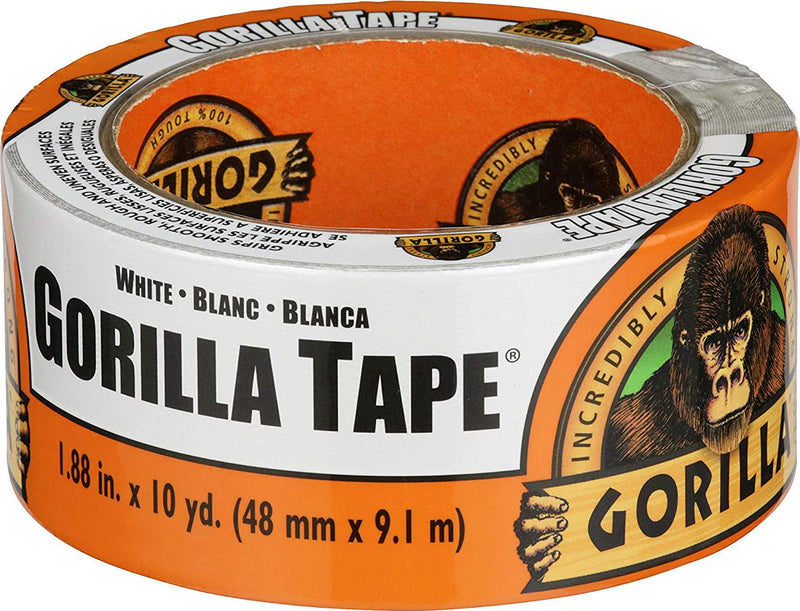 Gorilla Tape, Duct Tape, Utility Tape, Triple Layer Strength, Indoor and Outdoor, Weather Resistant Shell, 48mm x 9.1m, White, (Pack of 1), GG41015