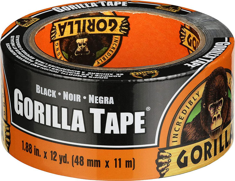 Gorilla Tape, Duct Tape, Utility Tape, Triple Layer Strength, Indoor and Outdoor, Weather Resistant Shell, 48mm x 11m, Black Color, (Pack of 1), GG60012