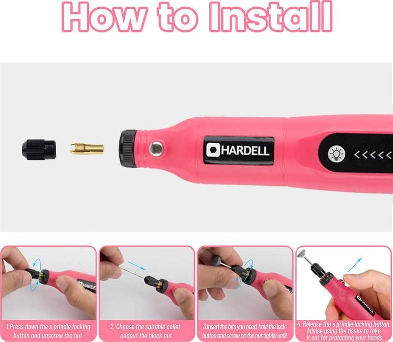 HARDELL Mini Cordless Rotary Tool, 5-Speed 3.7V rechargeable Rotary To