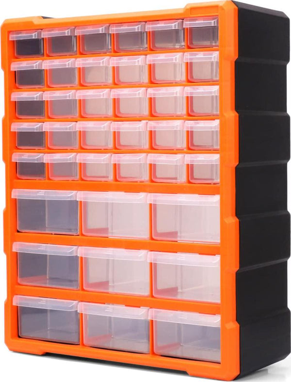 HORUSDY 39-Drawers Storage Cabinet Tool Box Parts Storage Bin Chest Case Plastic Organiser Toolbox with Divider In Drawer