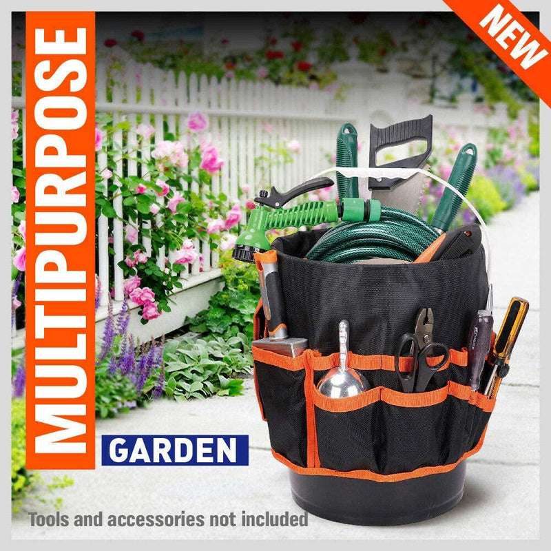 HORUSDY 5 Gallon Bucket Organizer Tote Bag Gardening Auto Tool Holder 30 Storage Pocket