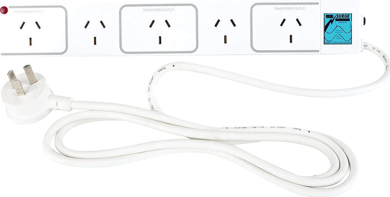HPM 5 Outlet Surge Protected Powerboard
