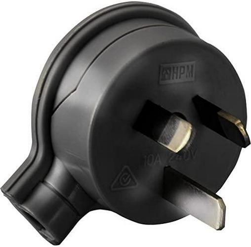 HPM Flat Top Plug, 10 A, Black