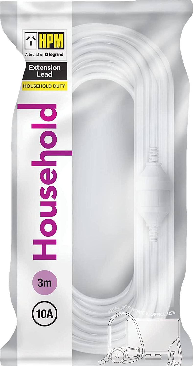 HPM Household Duty Extension Lead White 3m