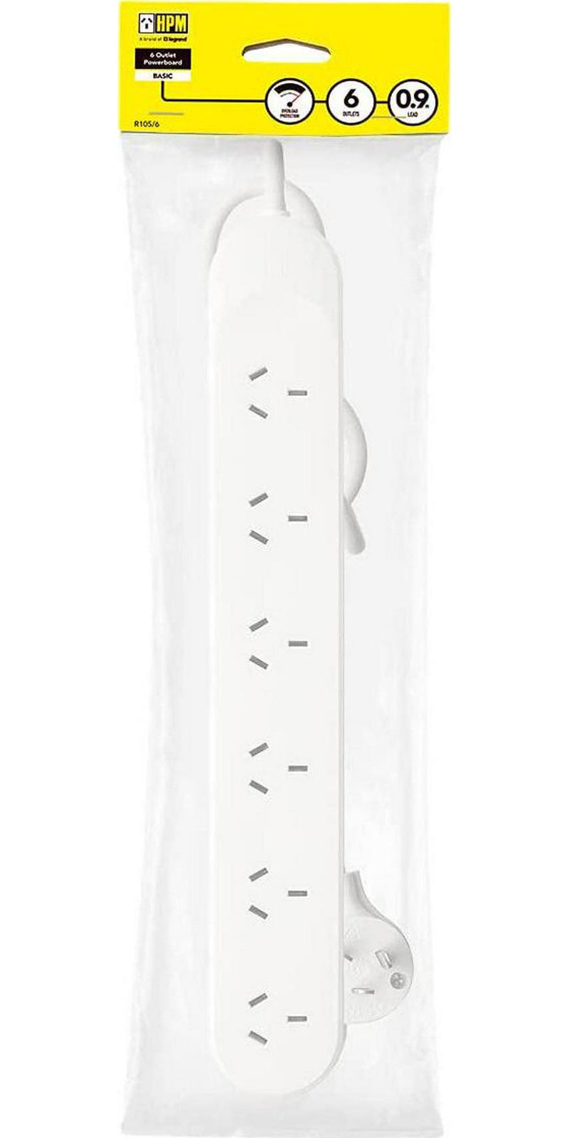 HPM R105/6 Standard 6 Outlet Powerboard White