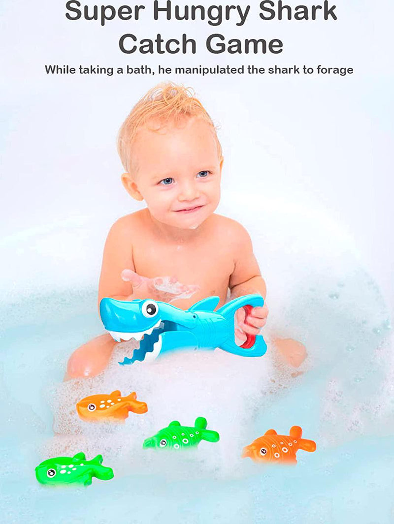 HRWTOYS Shark Grabber Baby Bath Toys, Fun Baby Bathtub Toy Shark Bath
