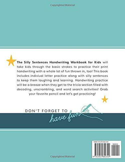 Handwriting Practice Book for Kids Silly Sentences - Penmanship Workbook for Kindergarten, 1st, 2nd, 3rd, 4th Grade: Learn and Laugh by Tracing