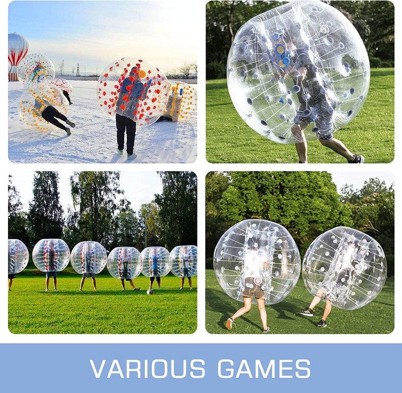 Happybuy Bumper Bubble Soccer Ball, 4 FT/5 FT (1.2 m/1.5 m) Dia Inflatable Bumper Ball, Inflatable Body Zorb Ball for Kids Adults, Blow It Up in 5 Min, for Backyard, Park, Beach, Playing Center