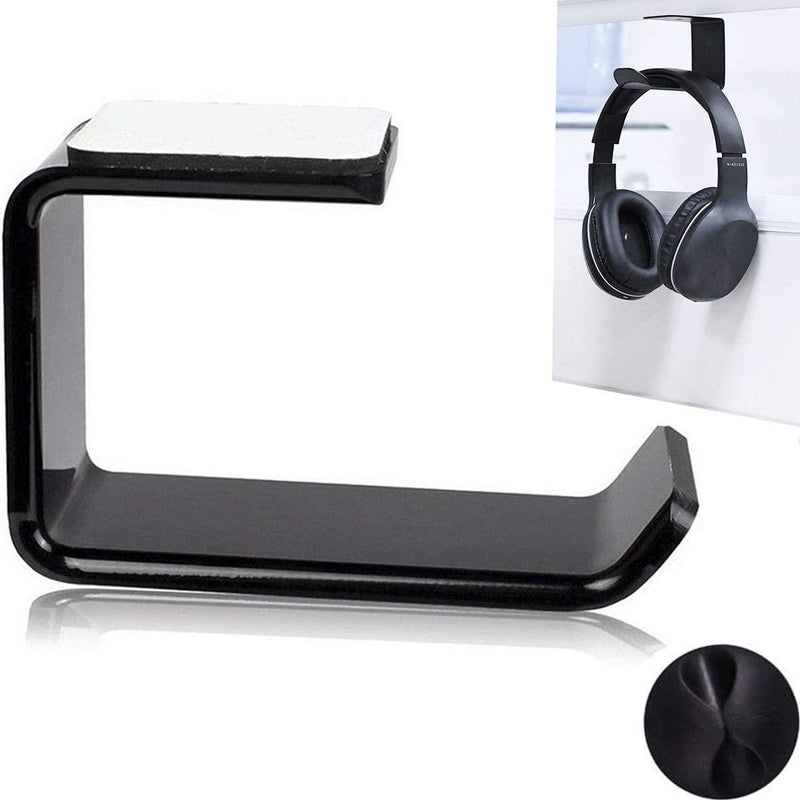Headphone Desk Stand , Headphone Holder Under Desk Mount Hook Hanger w