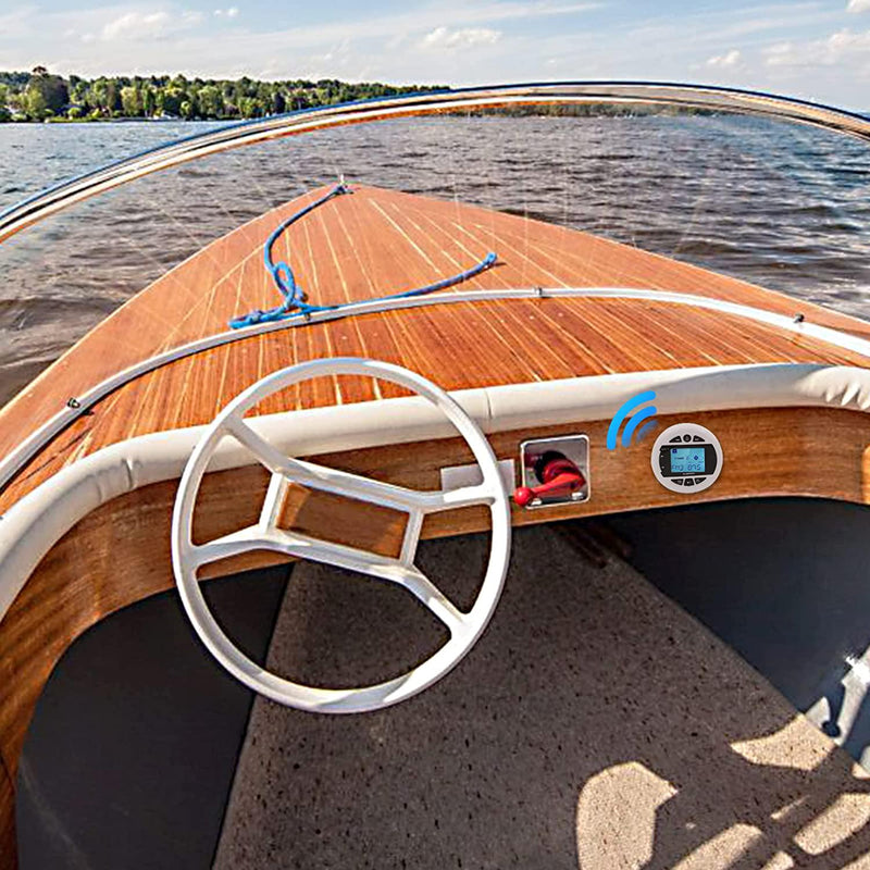 Herdio Round Waterproof Marine Radio - 4 x 40 W Boat in Dash Gauge Ste