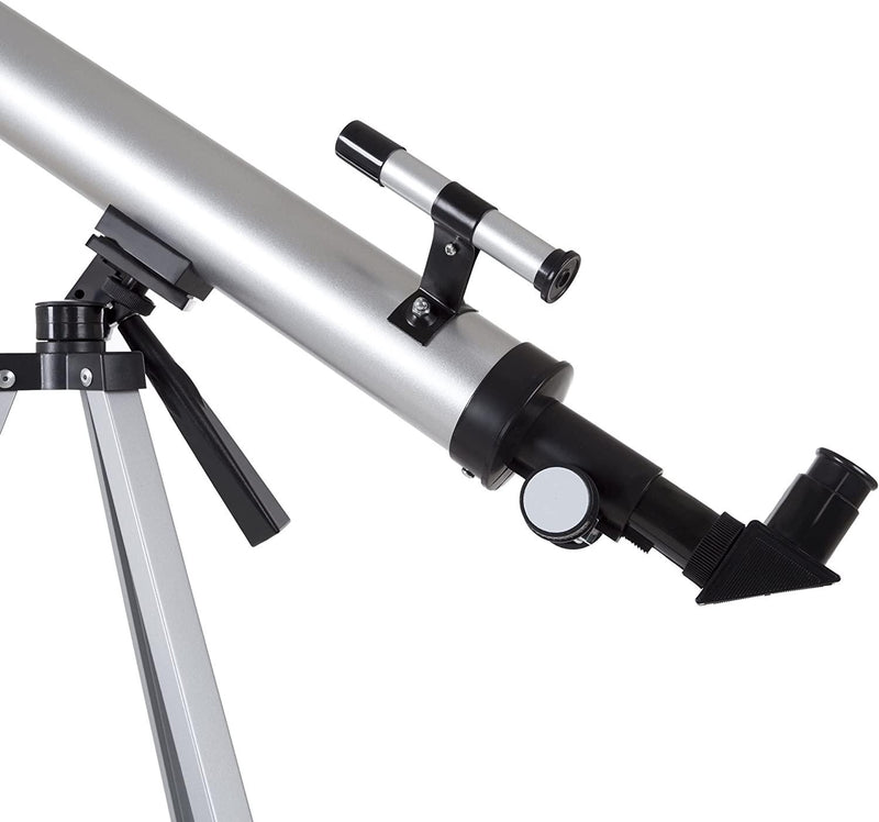 Hey! Play! 60mm Mirror Refractor Telescope Aluminum Stargazing Optics with Tripod for Beginner Astronomy and STEM Education for Kids and Adults