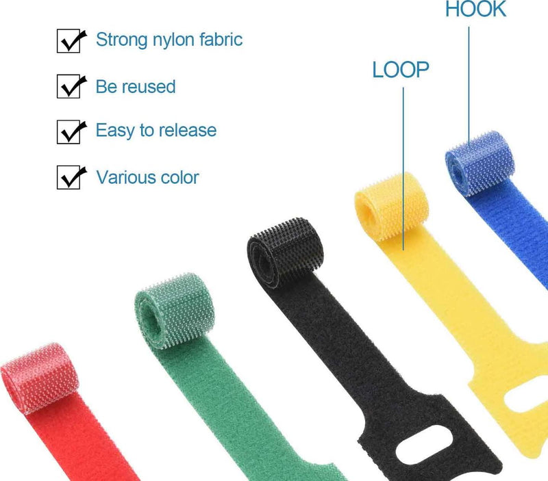 Hmrope 60PCS Reusable Fastening Cable Ties, 6-Inch Adjustable Cord Tie
