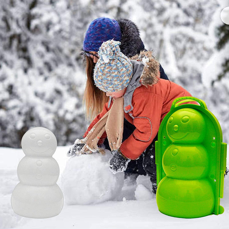 Holady Snowman Snow Mold and Sand Mold, Outdoor Activities Lovely 3D Snowman Shape Snow and Sand Playing Mold Tool Fun Snowball Maker Toy for Kids Adults Outdoor Toy (Snowman Shape)-Green