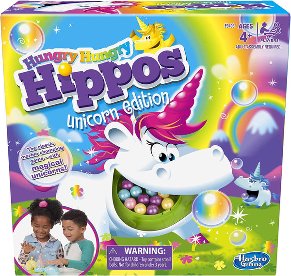 Hungry Hippos Unicorn Edition Board Game - Preschool Game for Kids - 2 to 4 Players - Kids Board Games and toys for girls, boys - Ages 4+