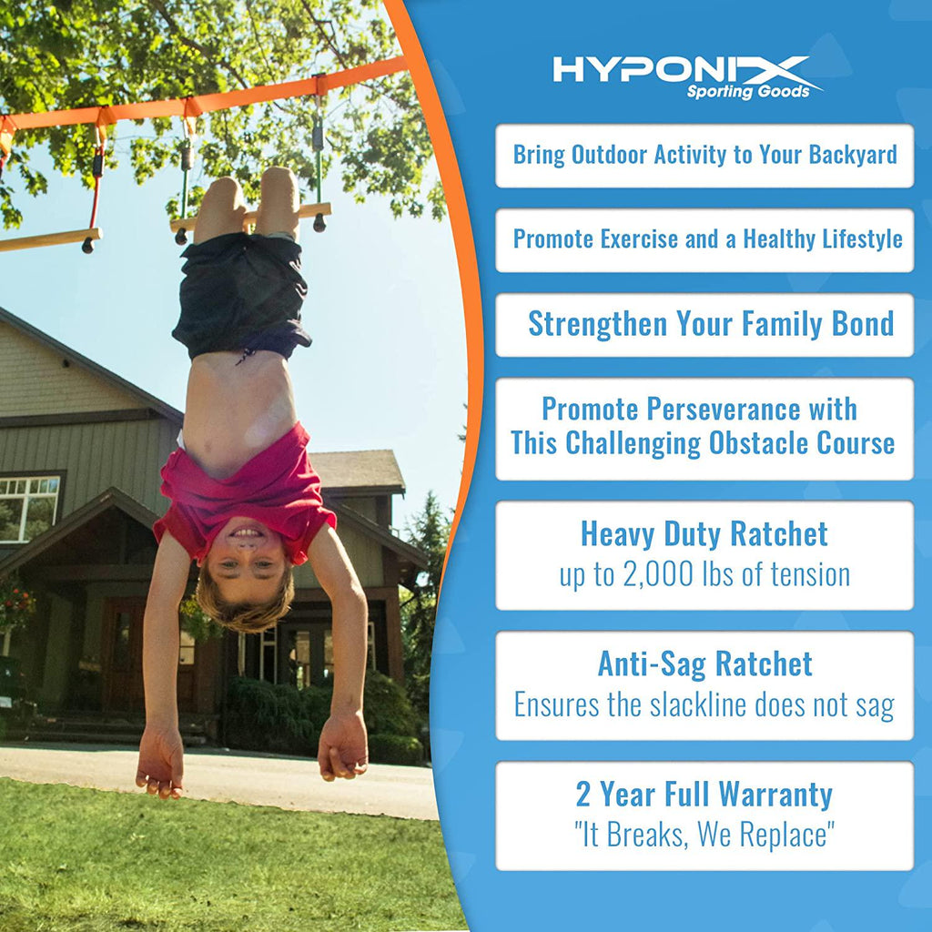  Hyponix Ninja Warrior Obstacle Course for Kids up to
