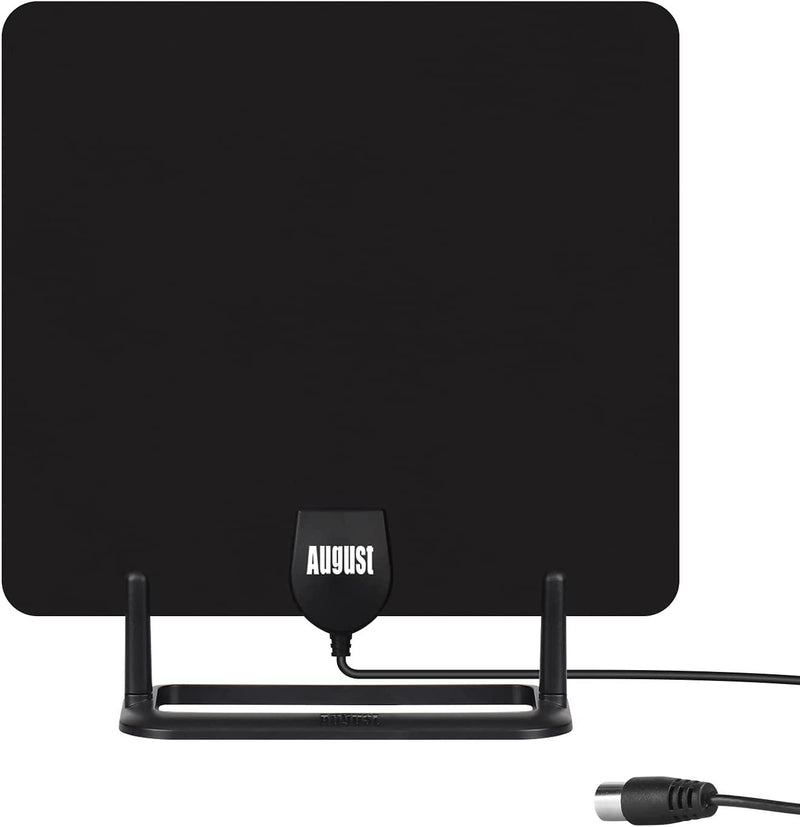 Indoor Aerial for Freeview TV - August DTA450 - Digital Portable Television Antenna DVB-T DVB-T2 Discreet High Gain with Stand and 3m Cable