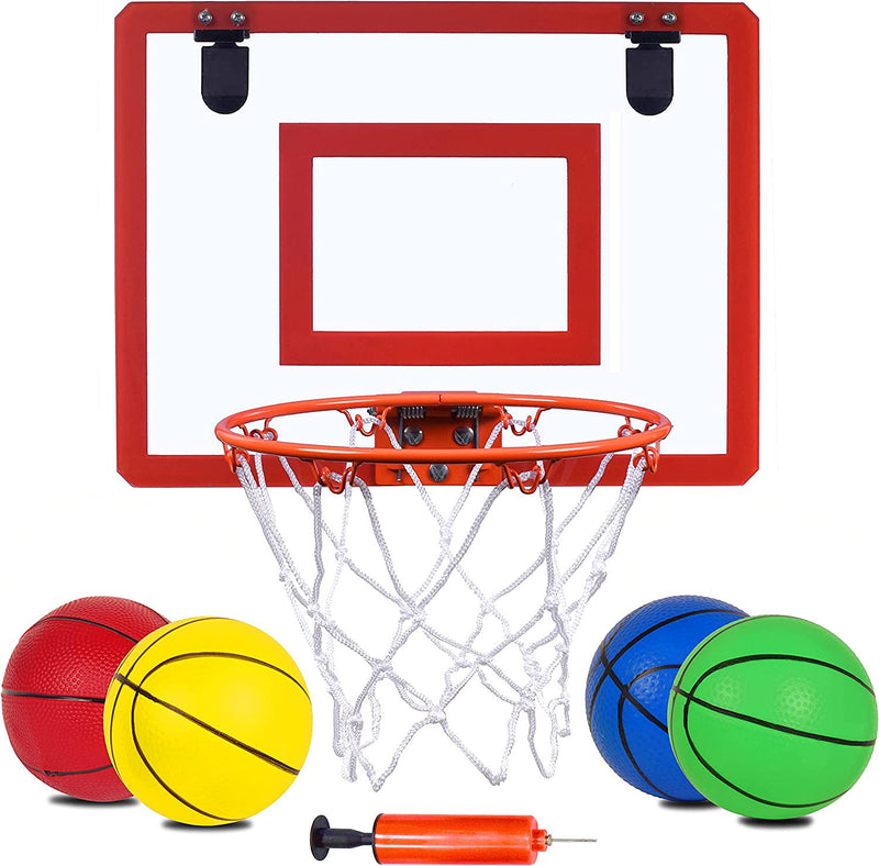 Indoor Mini Basketball Hoop and Balls 16 x12 - Basketball Hoop for Door Set - Indoor Mini Basketball Game for Kids