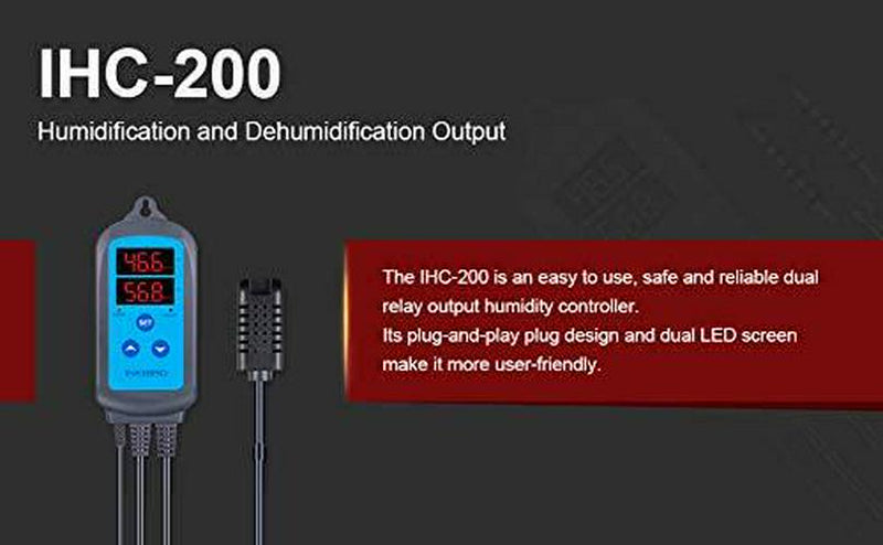 Inkbird Pre-wired Digital Humidity Controller IHC-200 Humidistat