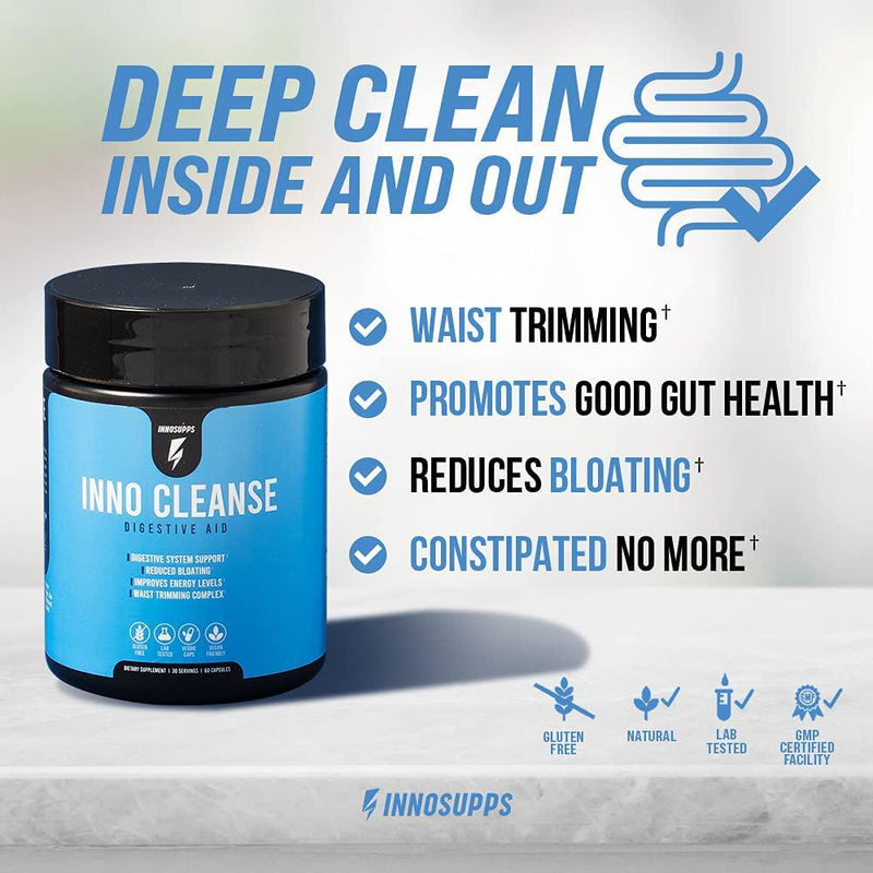 Inno Cleanse - Waist Trimming Complex | Digestive System Support and Aid | Reduced Bloating | Improves Energy Levels | Gluten Free, Vegan Friendly