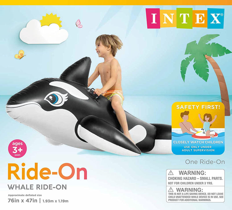 Intex Whale Inflatable Pool Ride-On, 76 X 47 , for Ages 3+