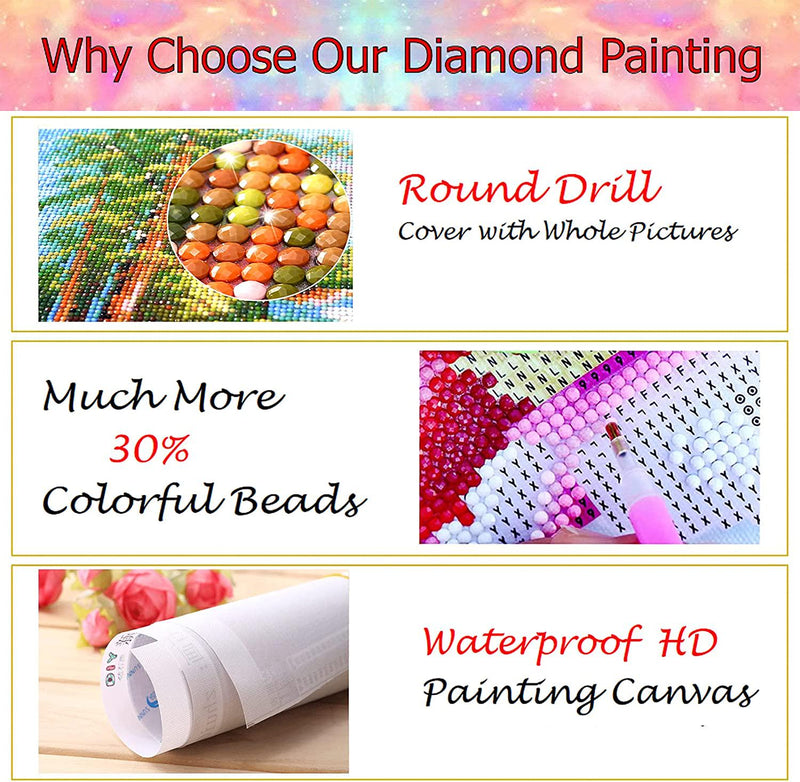 5D DIY Diamond Painting Kits for Adults Large Diamond Painting Full Drill  Round Diamond Dots Waterfall Landscape Diamond Art Kits for Home Wall Decor