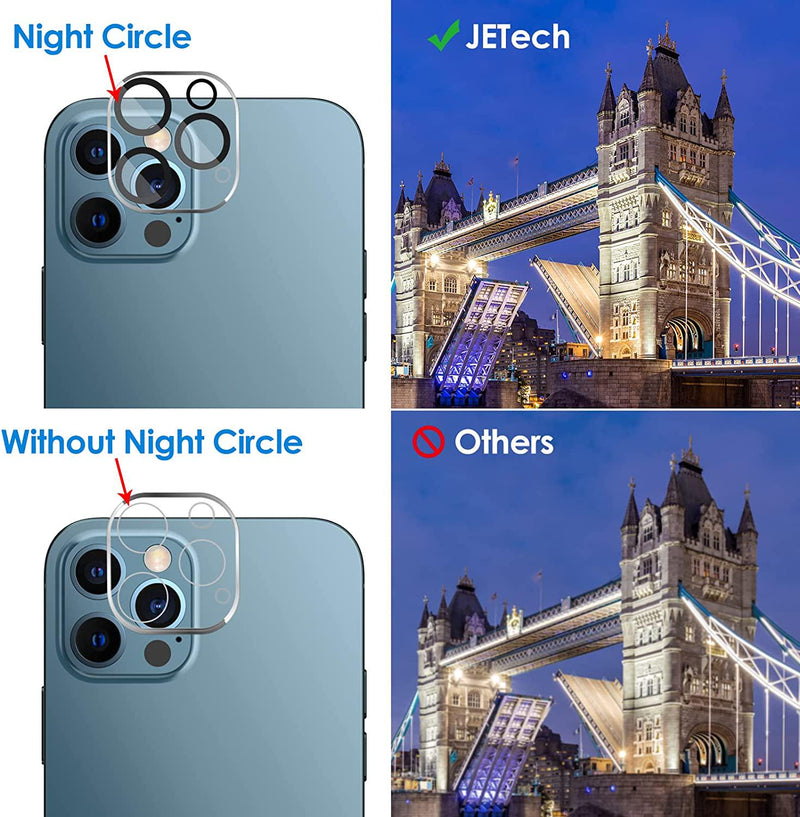 JETech Camera Lens Protector Compatible with iPhone 13 Pro Max 6.7-Inch and iPhone  13 Pro 6.1-Inch, 9H Tempered Glass, HD Clear, Anti-Scratch, Case Friendly,  Does Not Affect Night Shots, 3-Pack 