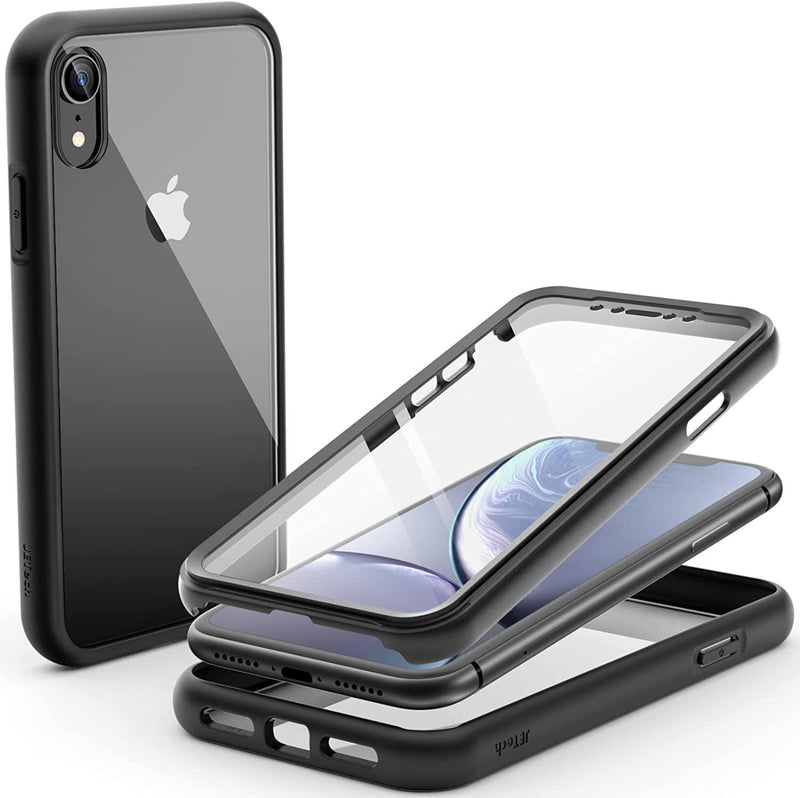 JETech Case Compatible with iPhone 13 Pro 6.1-Inch, Shockproof Phone Bumper  Cover, Anti-Scratch Clear Back (Black) 