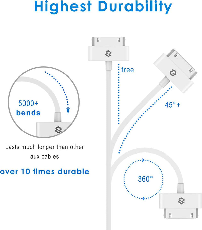 MFI 3FT USB Data Sync 30 pin Cable Cord for iPhone 4 4S The new iPad iPod  touch 2nd nano 5th 