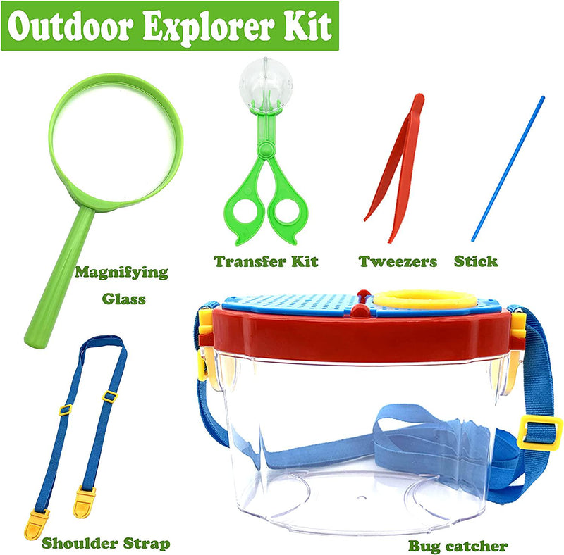 Kids Bug Catcher Kit for Outdoor Explorer Bug Collection, Magnifying Glass,  Butterfly Net, Critter Case, Tweezers and Bug Observation Container for  Boys and Gir…