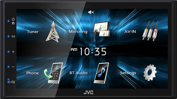 JVC KWM150BT Car Digital Media Player Double Din, Bluetooth Audio and Calling, 6.8 Inch LCD Clear Resistive Touchscreen, MP3 Player, WMA, USB, SD, Auxiliary Input, AM/FM Radio, Short Chassis