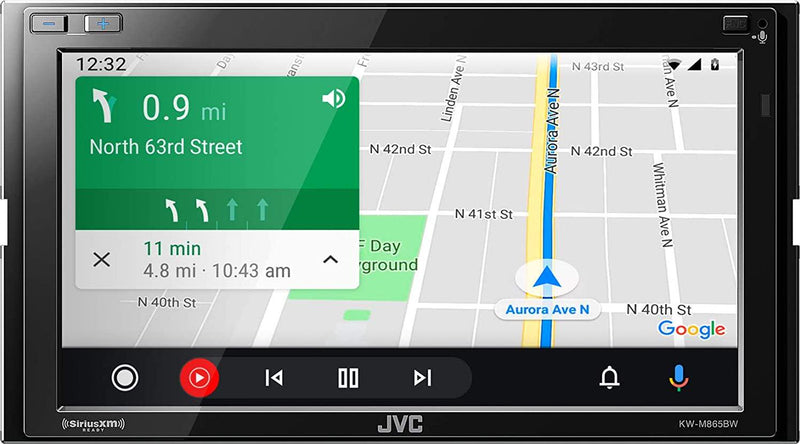 JVC KW-M865BW Built in Wi-Fi for Wireless CarPlay Android Auto, 6.8 LCD Touchscreen Display, AM/FM, Bluetooth, MP3 Player, USB Port, Double DIN, 13-Band EQ, SiriusXM Car Radio