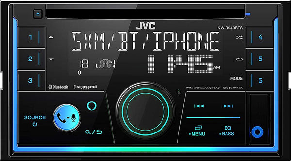 JVC KW-R940BTS Bluetooth Car Stereo Receiver with USB Port LCD Display - AM/FM Radio - MP3 Player - Double DIN 13-Band EQ (Black)