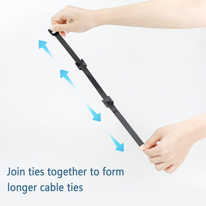 Hmrope 60PCS Fastening Cable Ties Reusable, Premium 6-Inch Adjustable Cord  Ties, Microfiber Cloth Cable Management Straps Hook Loop Cord Organizer Wire  Ties Reusable (Black Colors) : : Home Improvement