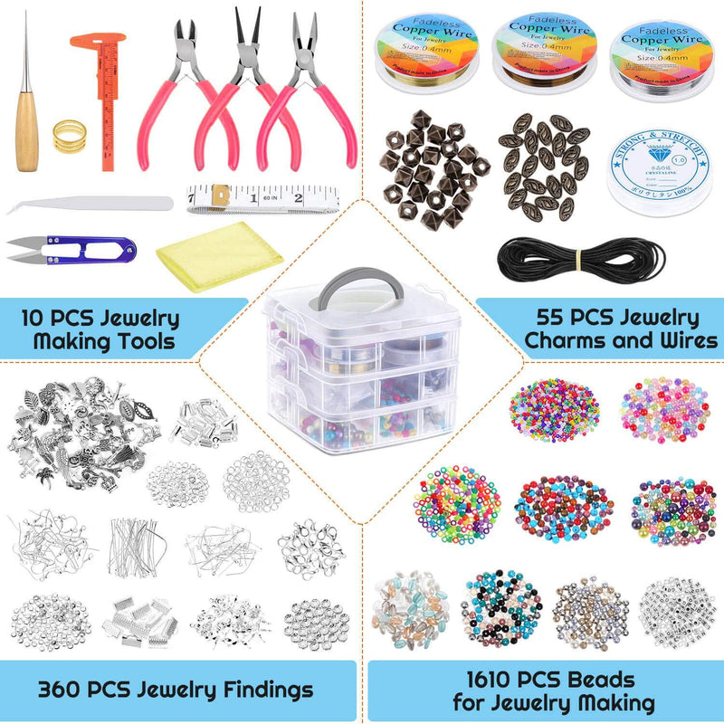 shynek Jewelry Making Kits for Adults, Jewelry Making Supplies Kit with  Jewelry Making Tools, Earring Charms, Jewelry Wires, Jewelry Findings and