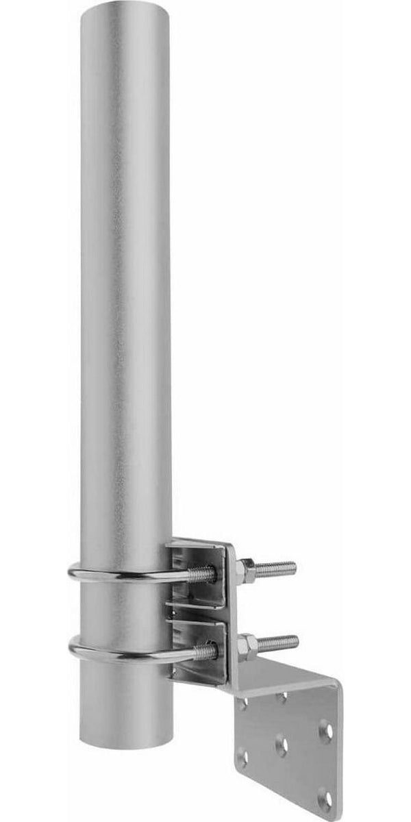K001 V3 Antenna Pole Mount, Upgraded Ribbed Bracket Combine with Double U-bolts 12 Longer 2mm Thicker Pole for Outside Home Antenna Installation