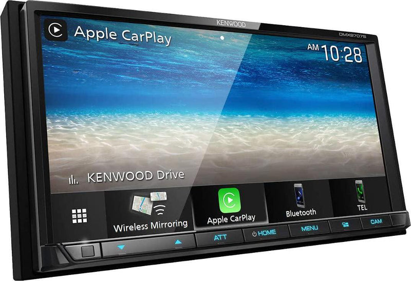KENWOOD DMX9707S 6.95-Inch Capacitive Touch Screen, Car Stereo, Wired and Wireless CarPlay and Android Auto, Bluetooth, AM/FM Radio, MP3 Player, USB Port, Double DIN, 13-Band EQ, SiriusXM
